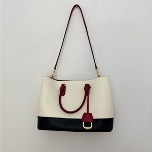 Lauren Ralph Lauren Cream and Black Shoulder Bag